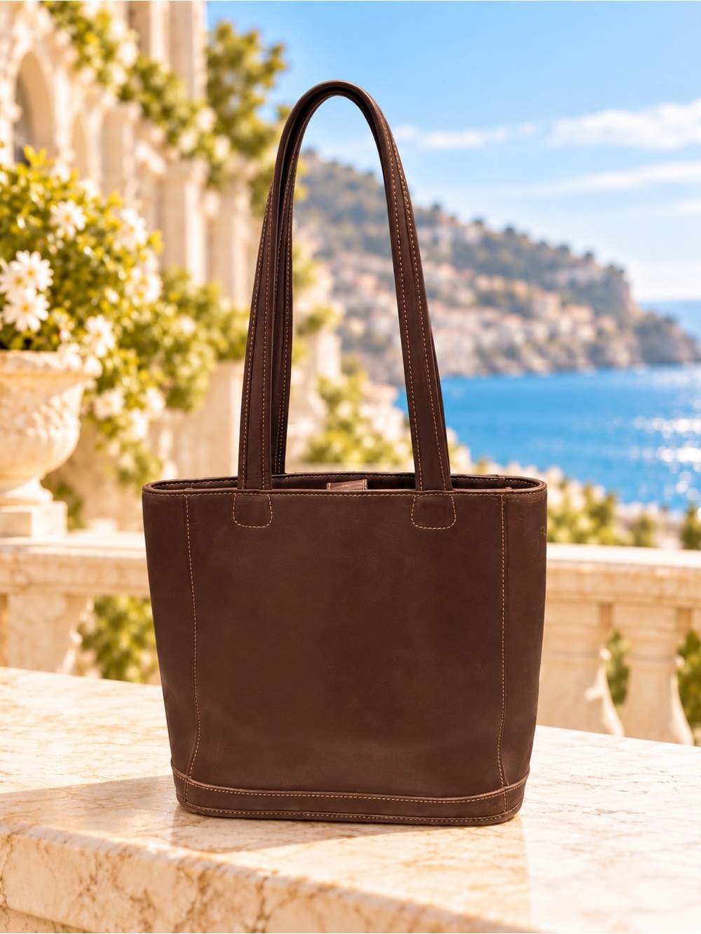 Vintage Coach 9305 Bleecker Bucket Tote Brown Leather USA